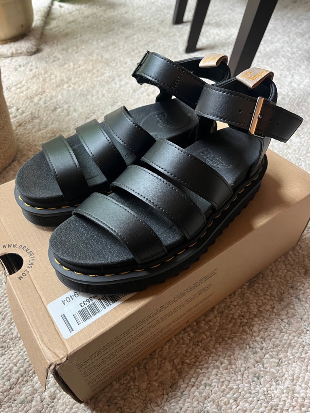 Dr. Martens Black Leather Blair Sandals - Picture 3 of 7